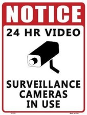 NOTICE 24 HOUR VIDEO SURVEILLANCE NOVELTY METAL PARKING SIGN