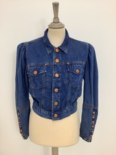 Vintage 90s Gaultier Jeans Jacket Crop Denim Blouse Top Steampunk Jpg #v4 @chu