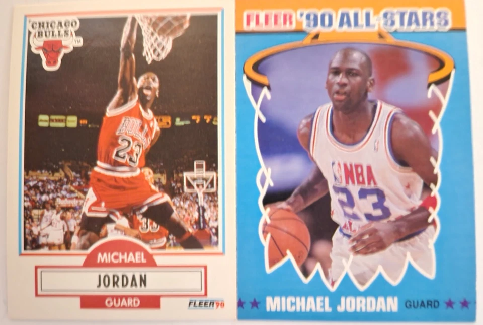 Juego completo de 210 cartas de baloncesto Fleer 1990-91 All Stars casi nuevo-como nuevo Jordan Bird Pipen Foto 2 de 3