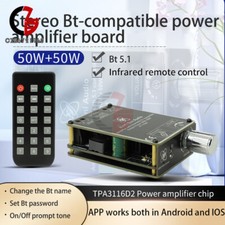 50W 2 Stereo Bluetooth HI-FI Digital Amplifier Board TPA3116 with Remote Control