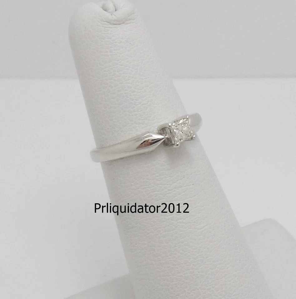 .18CT Natural Diamond Princess Solitaire Engagement Wedding Ring 10K White Gold - Image 2 of 4