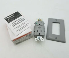 Legrand Pass Seymour PT1597HGGRY PlugTail GFCI Receptacle Hospital Grade 15 Amp