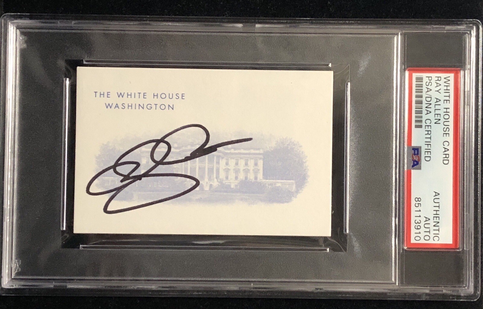 Ray Allen Autographed Signed White House Card PSA/DNA Slab Auto NBA 75 Celtics Heat Legend 