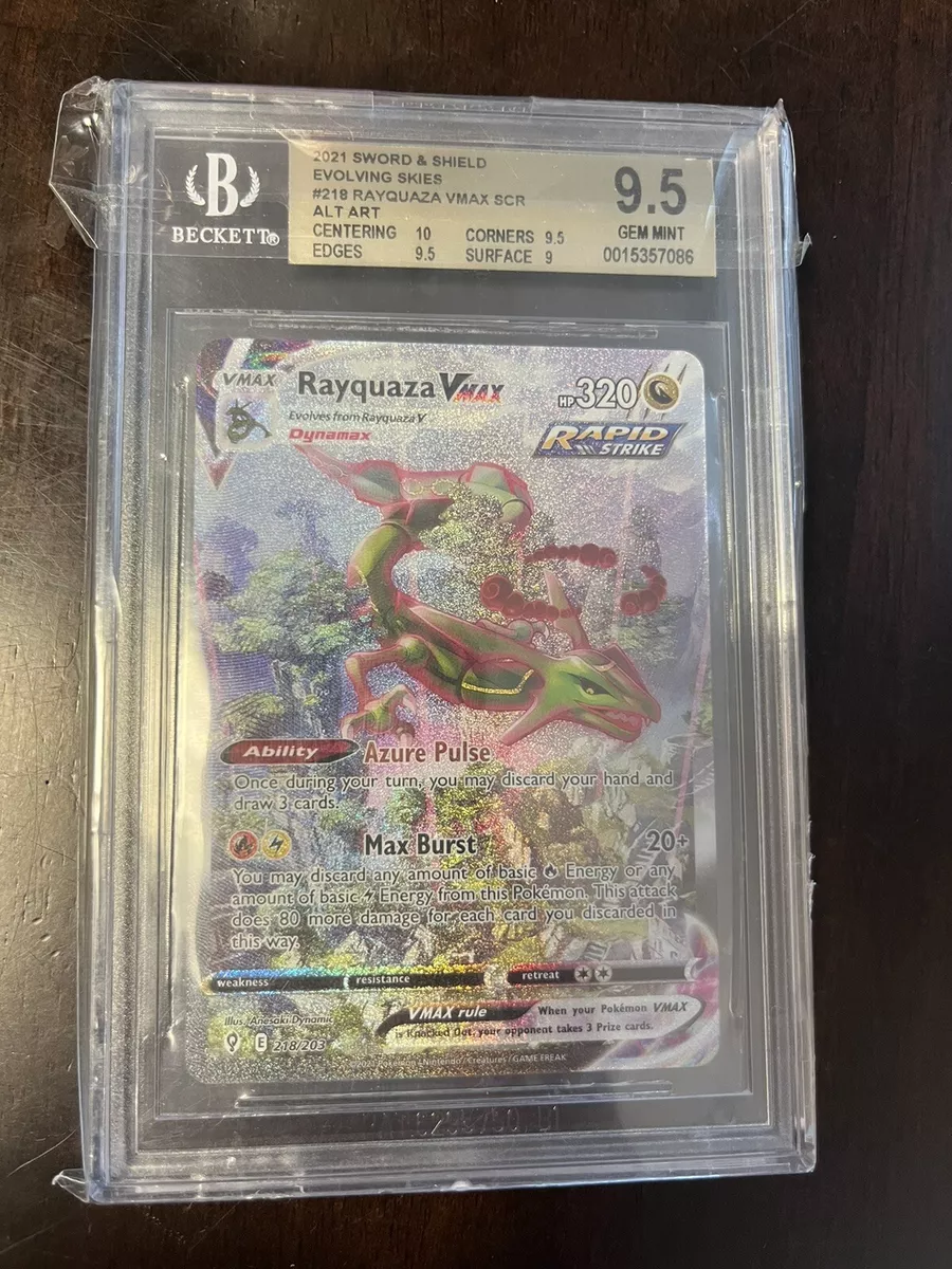 AGS (MINT+ 9.5) Rayquaza VMAX #218 - Evolving Skies (#00048392) – Pokemon  Plug