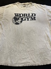 RARISSIMA MAGLIETTA VINTAGE VERSIONE GLOBO WORLD GYM XL SHIRT EXTRA LARGE AUTENTICA