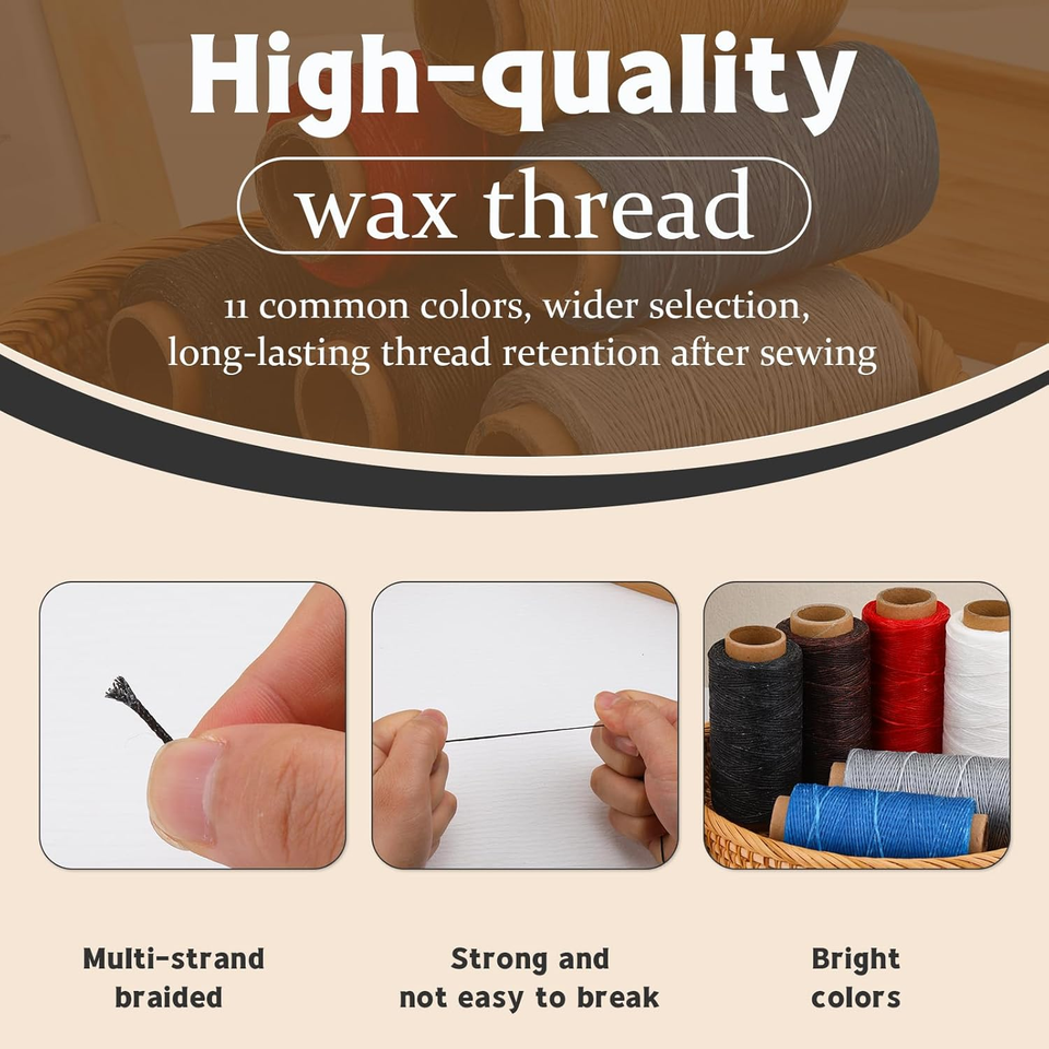 Waxed Thread, 150M /164Yards Original White Leather Waxed Threads ...