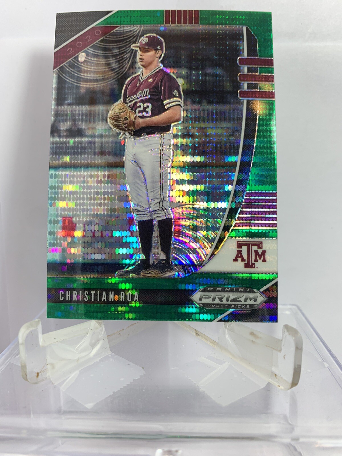 Christian Roa 2020 Panini Prizm Baseball Draft Picks RC Green Pulsar ...