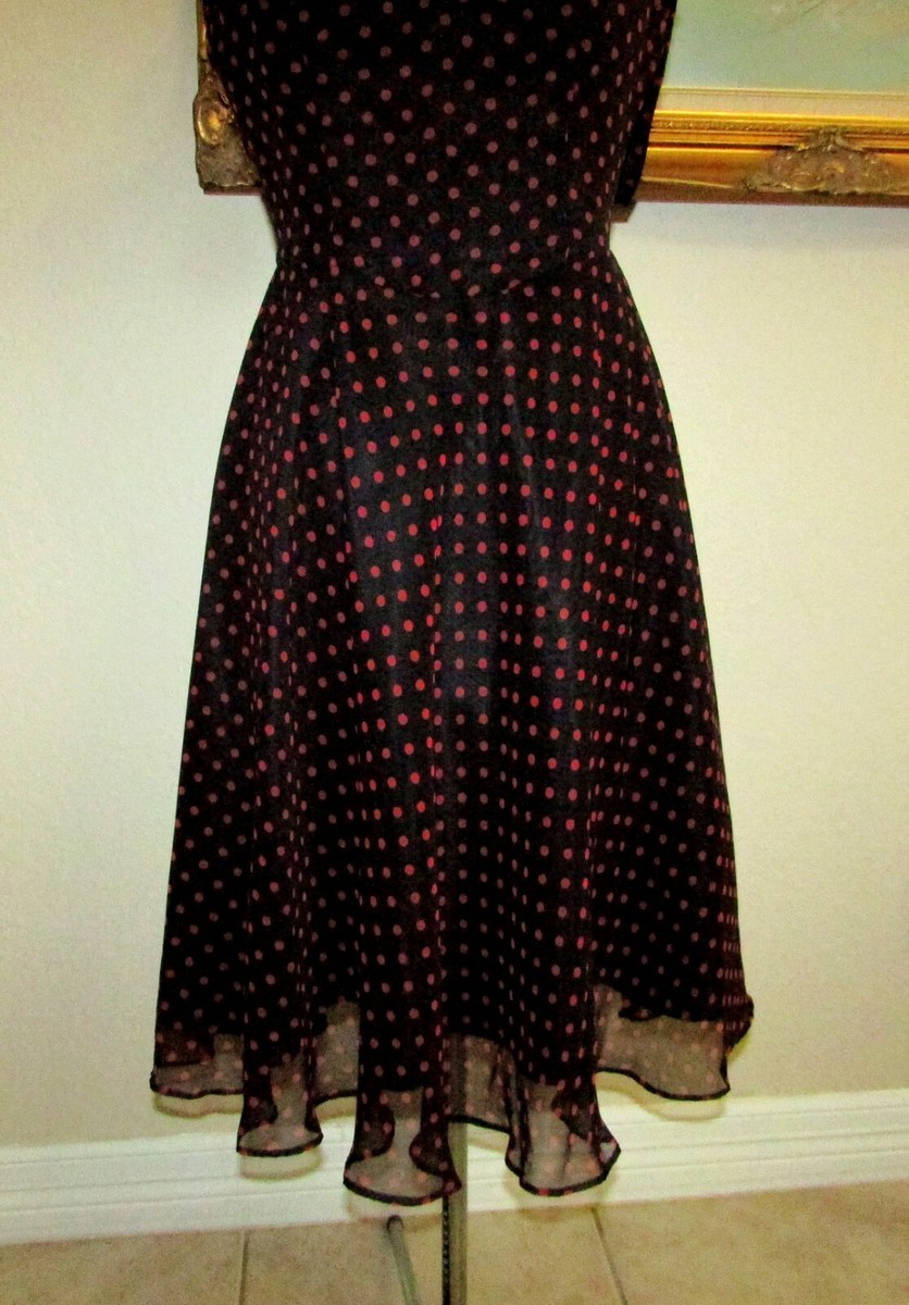 POLKA DOT CLUB チェック柄ドレス Black Polkadot Tie-Up Skater Dress