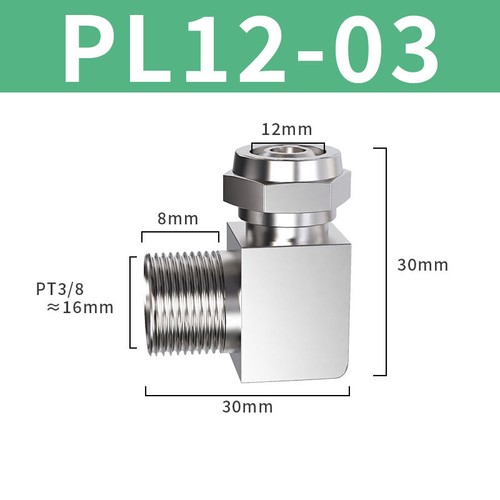 Durable Thread Pneumatic Elbow Pipe Fittings Quick Connector 90 Degree 4mm-16mm - Picture 22 of 24