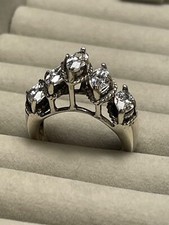 Vintage Estate Marquise 925 Sterling Silver Ring 6.8 grams Size 7