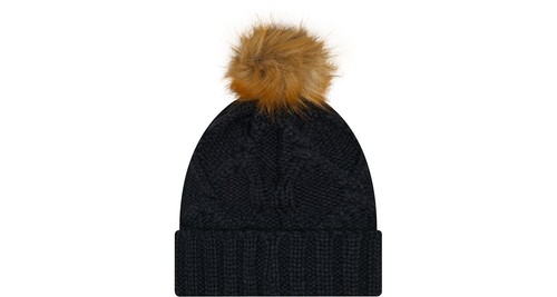 Para mujer New Era Minnesota Twins Azul Marino Lujo Puños Tejido Sombrero con Pom Invierno - Imagen 2 de 2