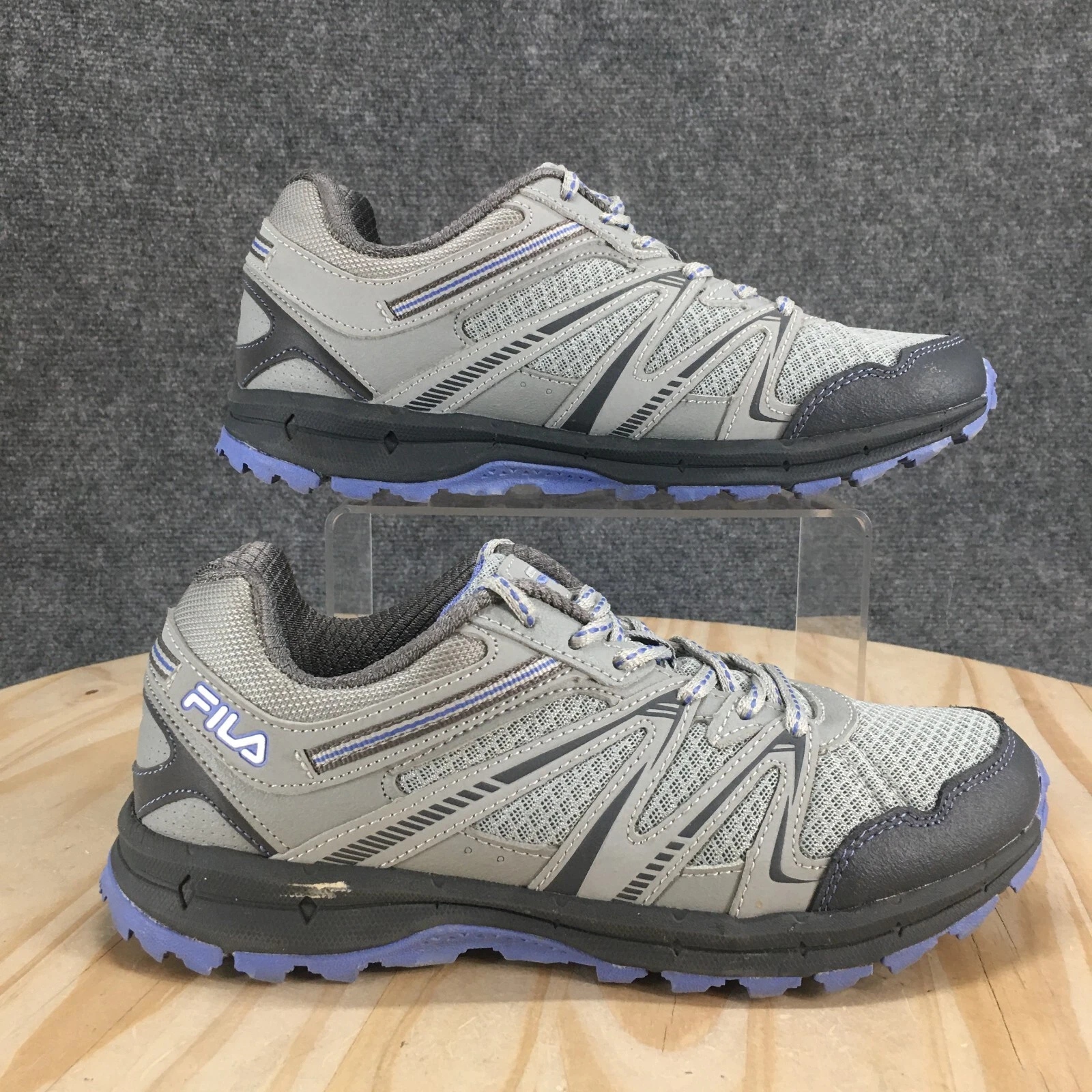 Fila Shoes Womens 9 Northampton Hiking Sneakers Gray Mesh Lace Up Low Comfort