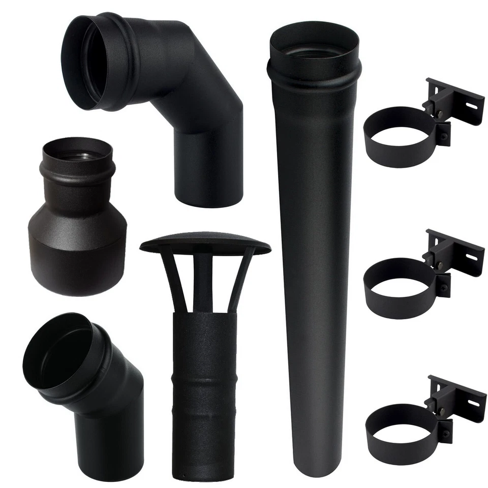 KOLOR Pelletrohr DN 80 mm Rauchrohr Pellet Ofenrohr Bis 1 Meter Blechstärke 1,2 mm