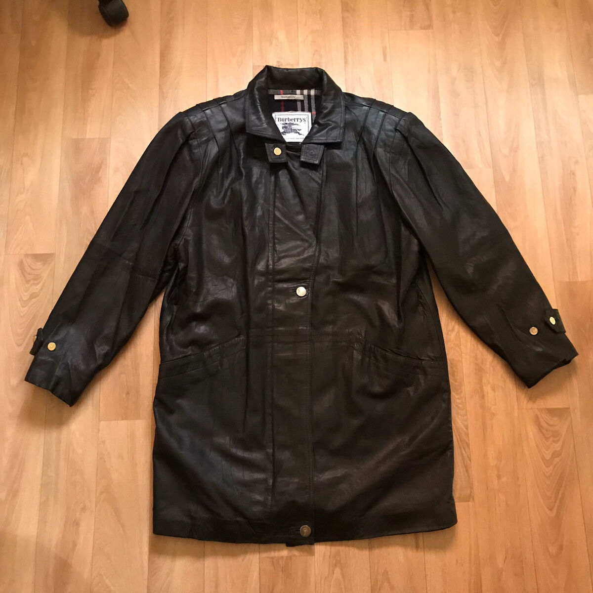 Vintage Burberry Leather JACKET nova check OvERCOAT women's Vintage Burberry Leather JACKET nova check OvERCOAT women's