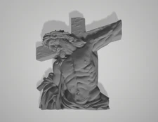 3d Model Stl File for CNC Router Laser and 3D Jesus on Cross Model