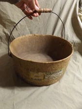 RARE Antique Fiber Shipping Bucket Advertising LUDEN'S CHOCOLATE PEANUT CLUSTERS