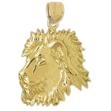 New 14k Gold Lion Pendant