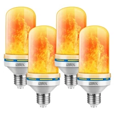 Led Flame Light Bulb, 4 Pack E26 Flickering Light Bulbs Flame Light Bulbs 4 Mode