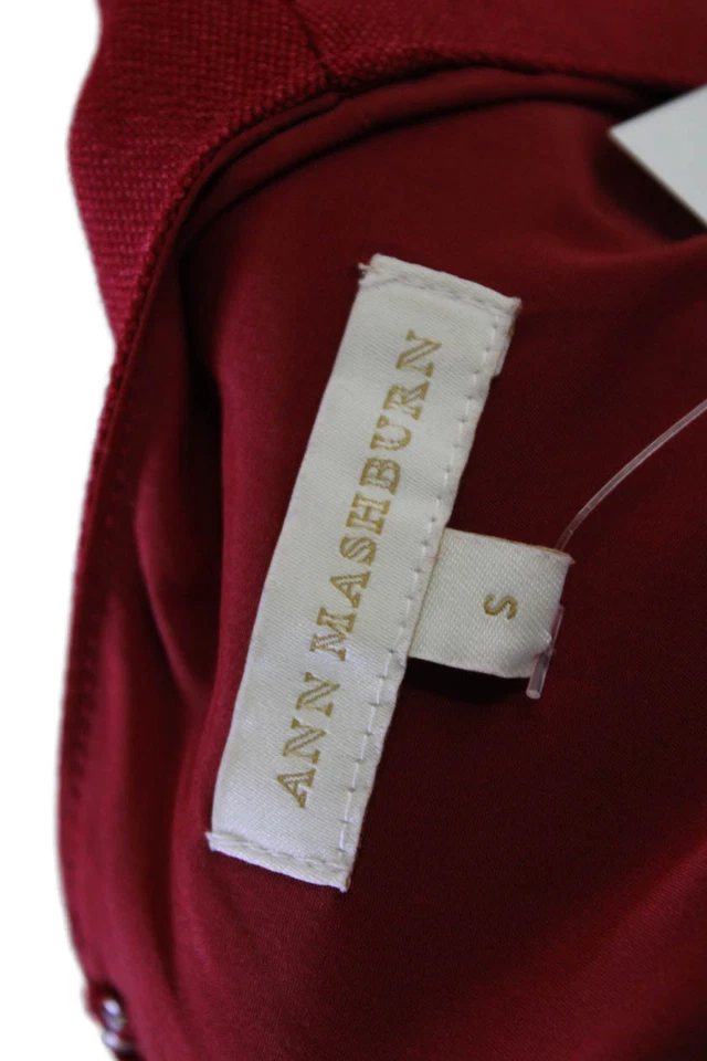 Ann Mashburn женщин шерсти смесь v-образным вырезом длинным рукавом молнии блузка верхний красный размер S - Изображение 4 из 4