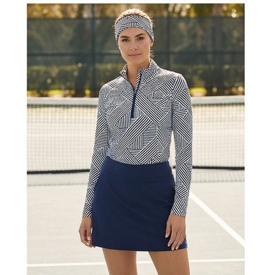 Tommy Bahama Womens 3pc Tennis Golf Set Quarter Zip Pullover Skort Headband