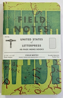 Field Notes United State of Letterpress 3-Pack Pack A FNC-48A OOP NEW!