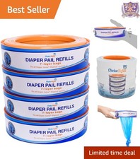 Diaper Pail Refill Plastic Bags 4-Pack 1300 Count Heavy Duty Odor Control