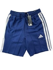 Adidas 3-Stripes Fleece Men's Shorts Dark Blue/White Size Small MSRP 40 NWT