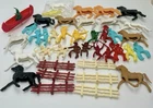Vintage 1960’s Plastic Cowboy Western Figures Horses Canoe Fences Marx Tim-Mee