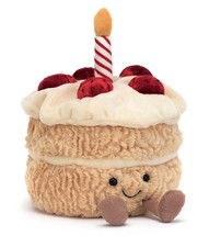 Jellycat Amuseables Strawberry Birthday Cake Plush Doll, 6" New With Tag