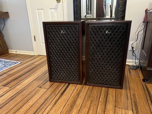Pair Vintage 1970’s Sansui SP-2000 4-Way 6 Speaker Lattice Wood Floor Speakers
