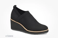 Sofft Elesia Black Leopard Slip On Wedge Bootie Mesh Lightweight Size 9M