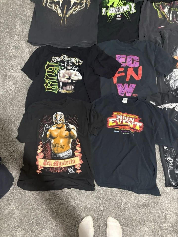 17x WWE WWF ECW 摔跤 T 恤大量复古男式女式青少年正品 — 第 3/4 张图片