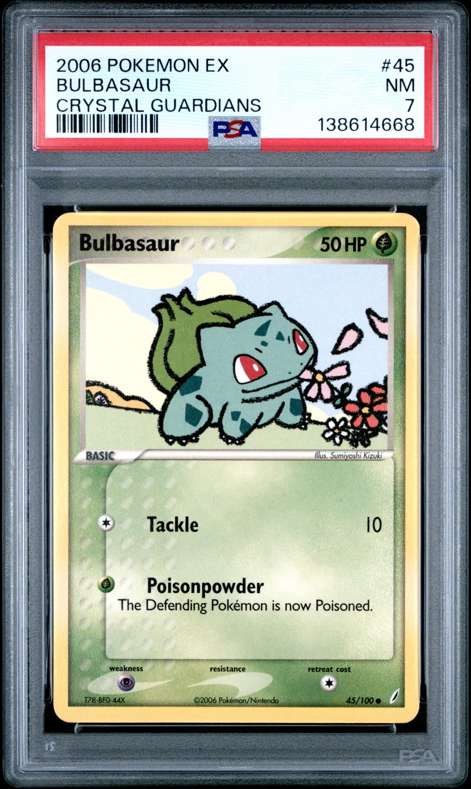 2006 POKEMON EX CRYSTAL GUARDIANS #45 BULBASAUR PSA 7