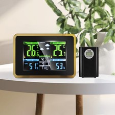 Digital LCD Indoor & Outdoor Weather Station Clock Calendar Thermometer Wireless