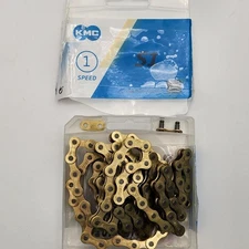KMC S1 Gold 1/8" Single-Speed Chain 112L BMX Cruiser Fixed Bicycle 112-Link OPEN