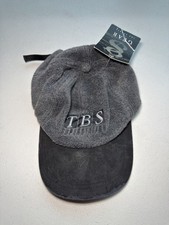 Vintage gray TBS Superstation TV channel hat with a black brim and adjustable