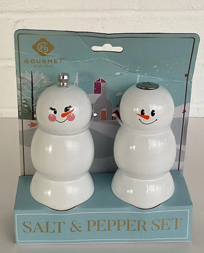 Новый снеговик соли и перца мельница шейкер комплект рождественский праздник зима - Изображение 3 из 4