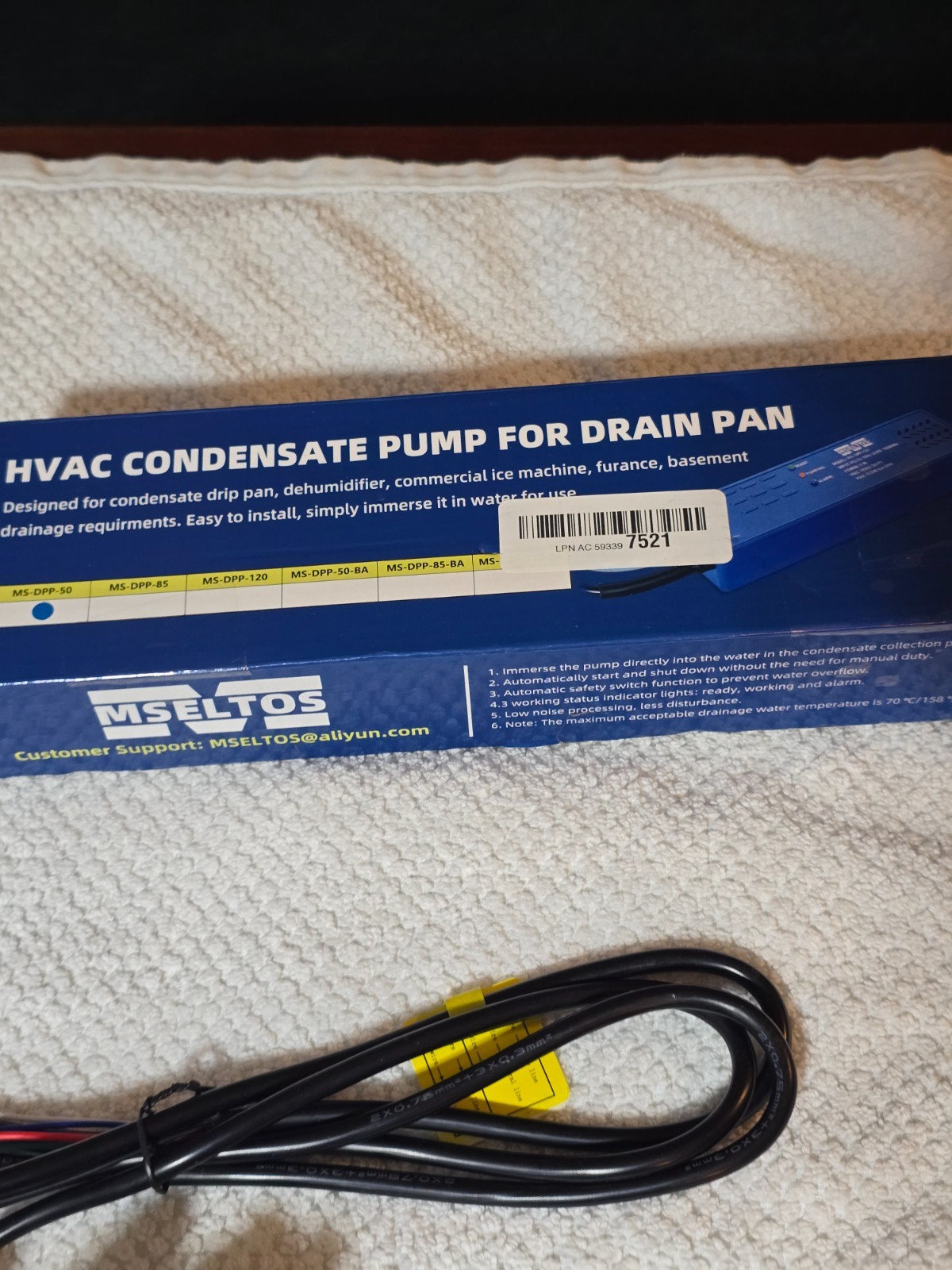 6.4GPH 50FT Max Head Drip Pan HVAC Condensate Pump 110V/230V Auto Safety SwitchK