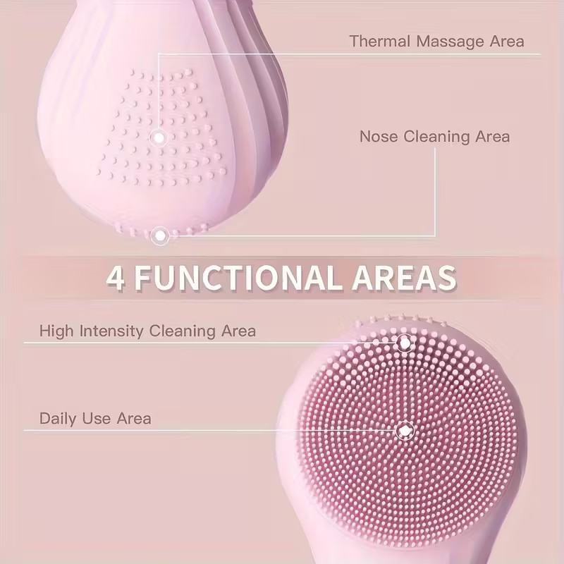 Popular Facial Cleansing Device Waterproof Silicone Face Wash Brush Ultrasonic