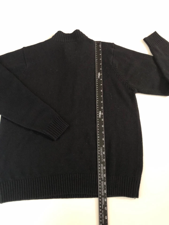 BEVERLY HILLS POLO CLUB Sweater Men's Size M Quarter Zip Longsleeve Color Black - Image 4 of 4