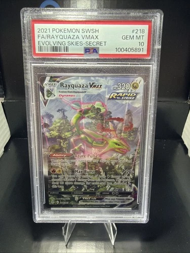 PSA 10 Rayquaza VMAX (Alternate Art Secret) 218/203 Swsh07: Evolving Skies Holo