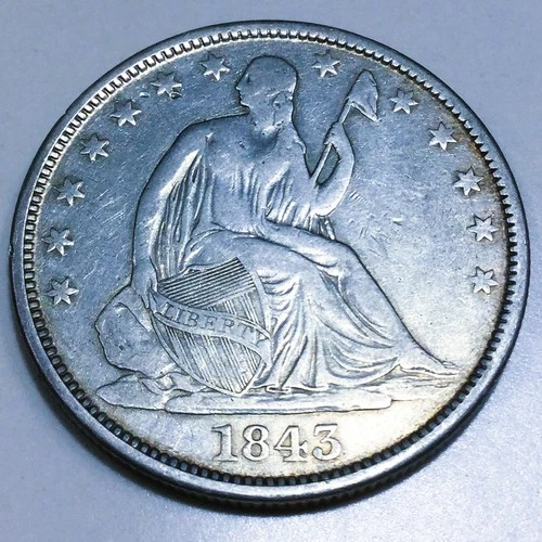1843-O Seated Liberty Half Dollar Beautiful High Grade Coin Rare Date