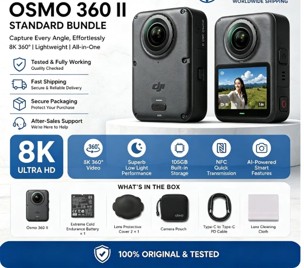 DJI Osmo 360 II Standard Bundle 105GB 8K 60fps 360° Action Camera Global - Picture 2 of 10