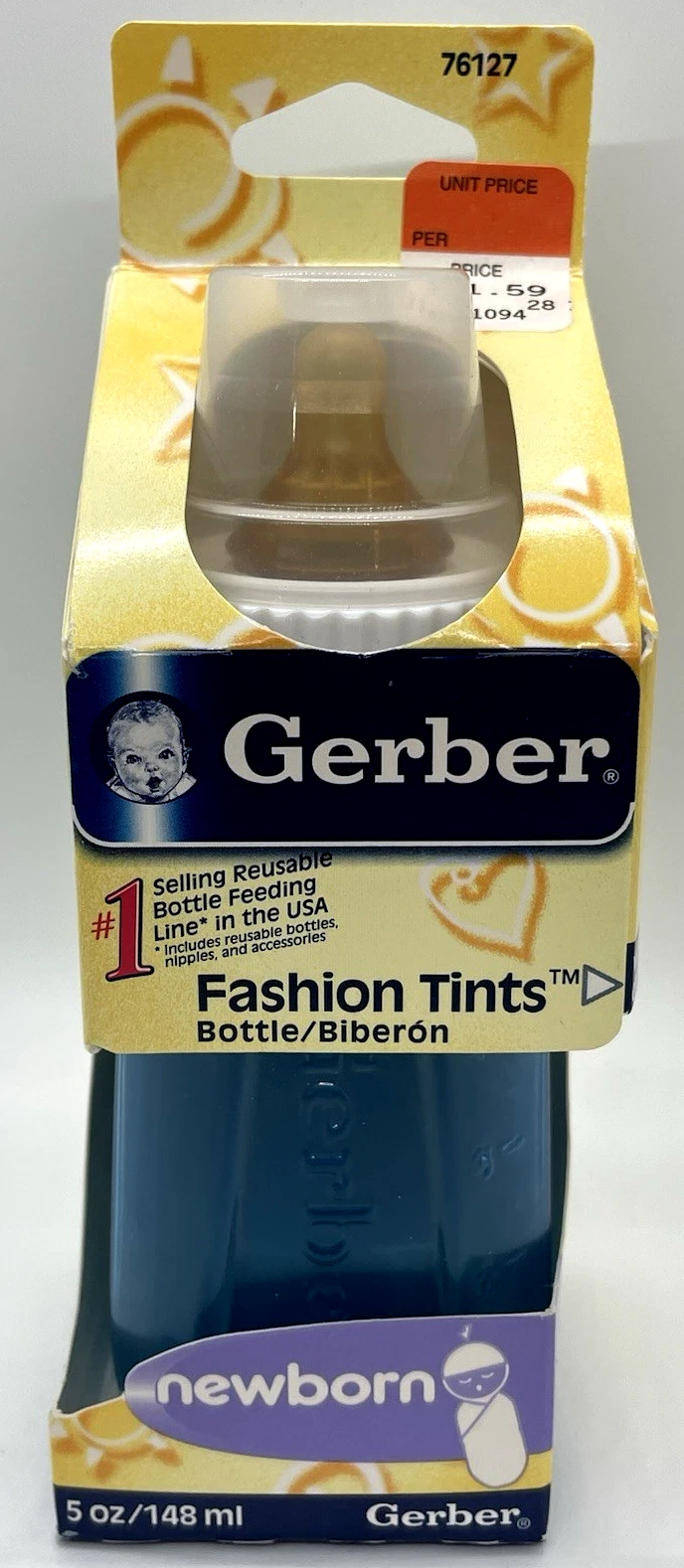 Gerber Baby Bottle Fashion Tints Plastic Nurser VTG Vintage 2004 Light Blue