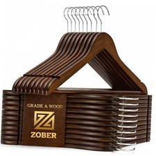 Wooden Hangers - Heavy Duty, Non Slip Wood Hangers for Coats, 20 pack Vintage
