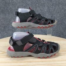 Cat  Jack Sandals Youth 4 Afton Strappy Black Faux Leather Hook  Loop Comfort