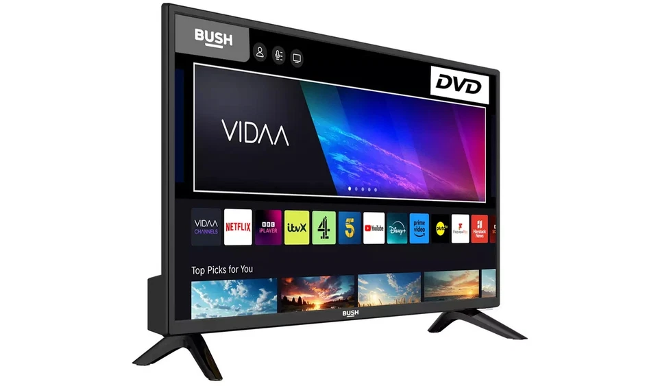 Bush 24 Inch H236V6D HD Ready LED Freeview TV & Built in DVD Player  Combi Wifi - Image 2 of 4