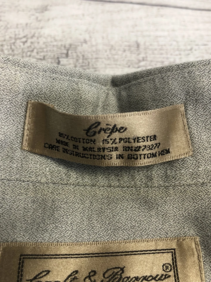 Camisa Croft & Barrow Para Hombre Extra Grande Gris Crepé Abotonada Manga Larga Bolsillo Foto 4 de 4