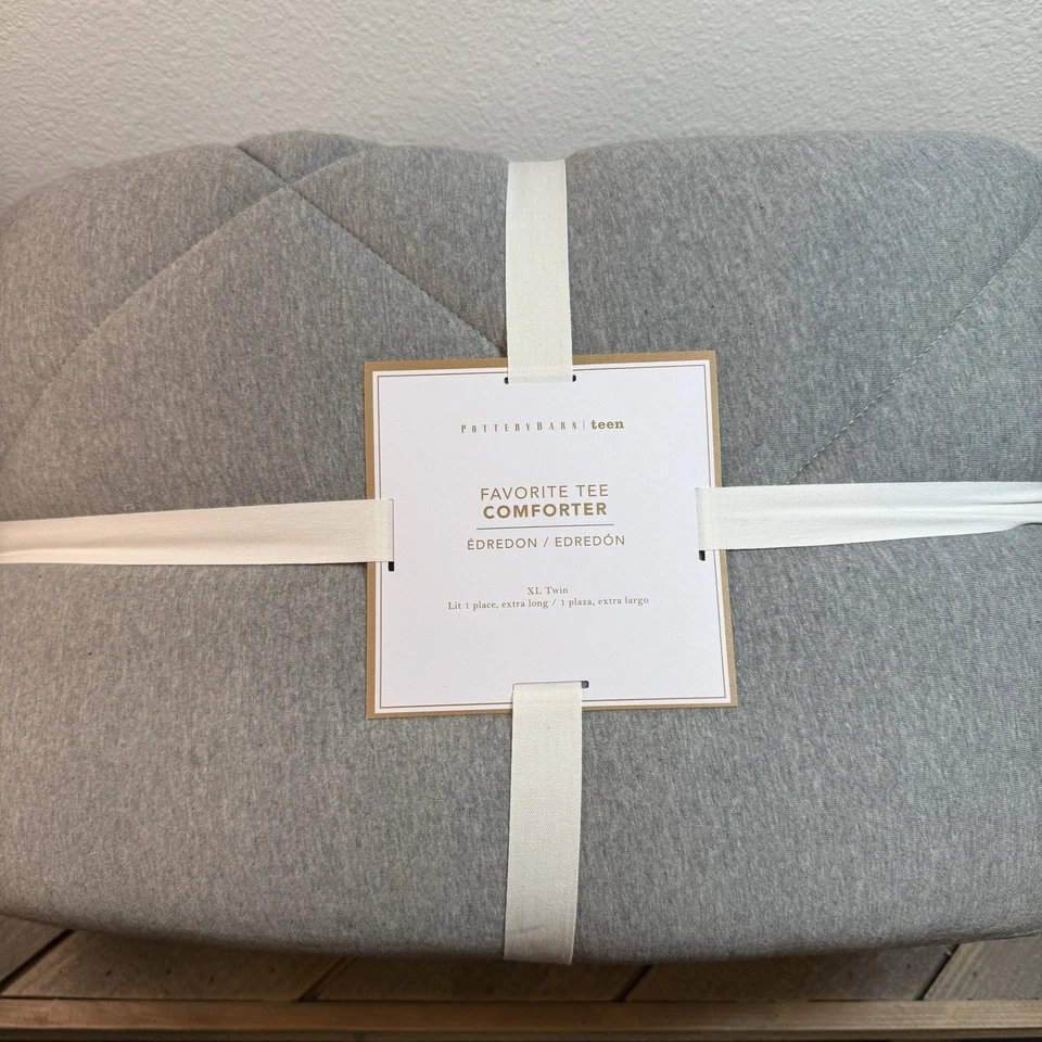 JUEGO DE EDREDÓN Y FARSA CAMISETA FAVORITA ORGÁNICA ADOLESCENTE GRANERO DE CERÁMICA, DOBLE/XL ~ GRIS Foto 2 de 4