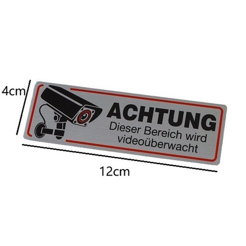 Camera Sign Metal Video Sign Authorized Monitoring Bold Typography Design - Photo 6/9